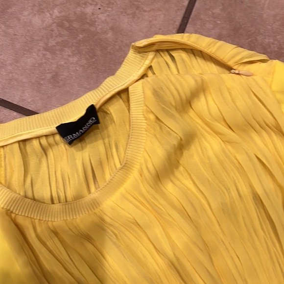 Ermanno Scervino yellow midi dress size 44 fits size 8 - Picture 3 of 7